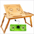 mesa de dobramento ajustável de bambu da mesa do computador portátil